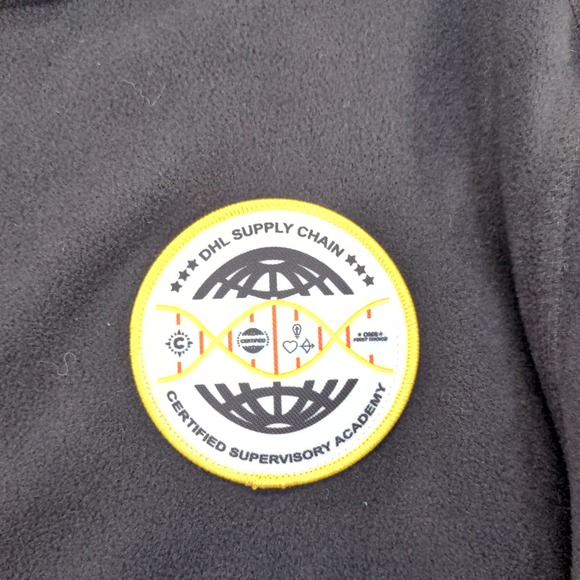 Eddie Bauer Men's Fleece Jacket Black Size M DHL Supervisory Academy Logo - Picture 8 of 13